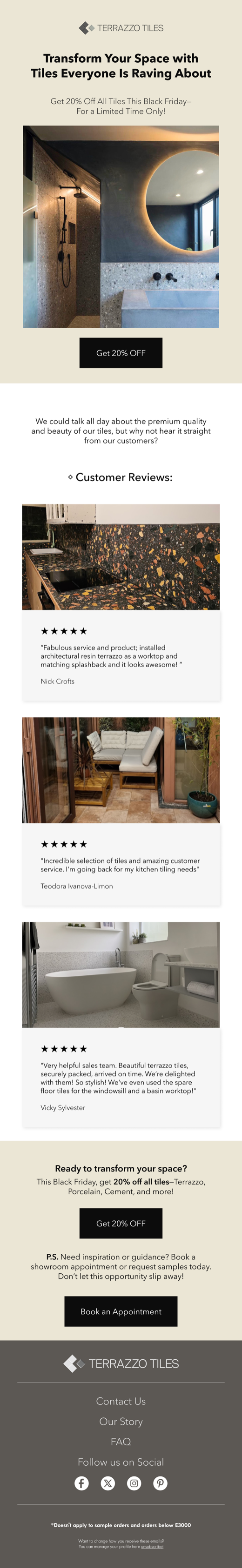 An ecommerce email campaign designed by Engage Commerce