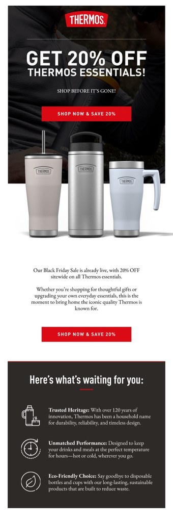 A client flow email designed by Engage Commerce