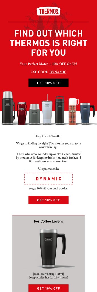 A client flow email designed by Engage Commerce
