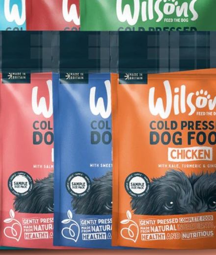 The Wilsons cold pressed dog food range